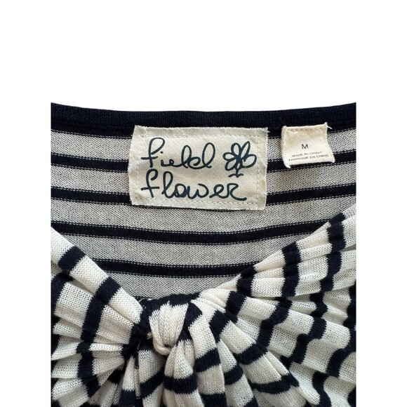 Anthropologie Field & Flower Womens Medium Swirl Knot Sweater Blue White Striped - Picture 7 of 7